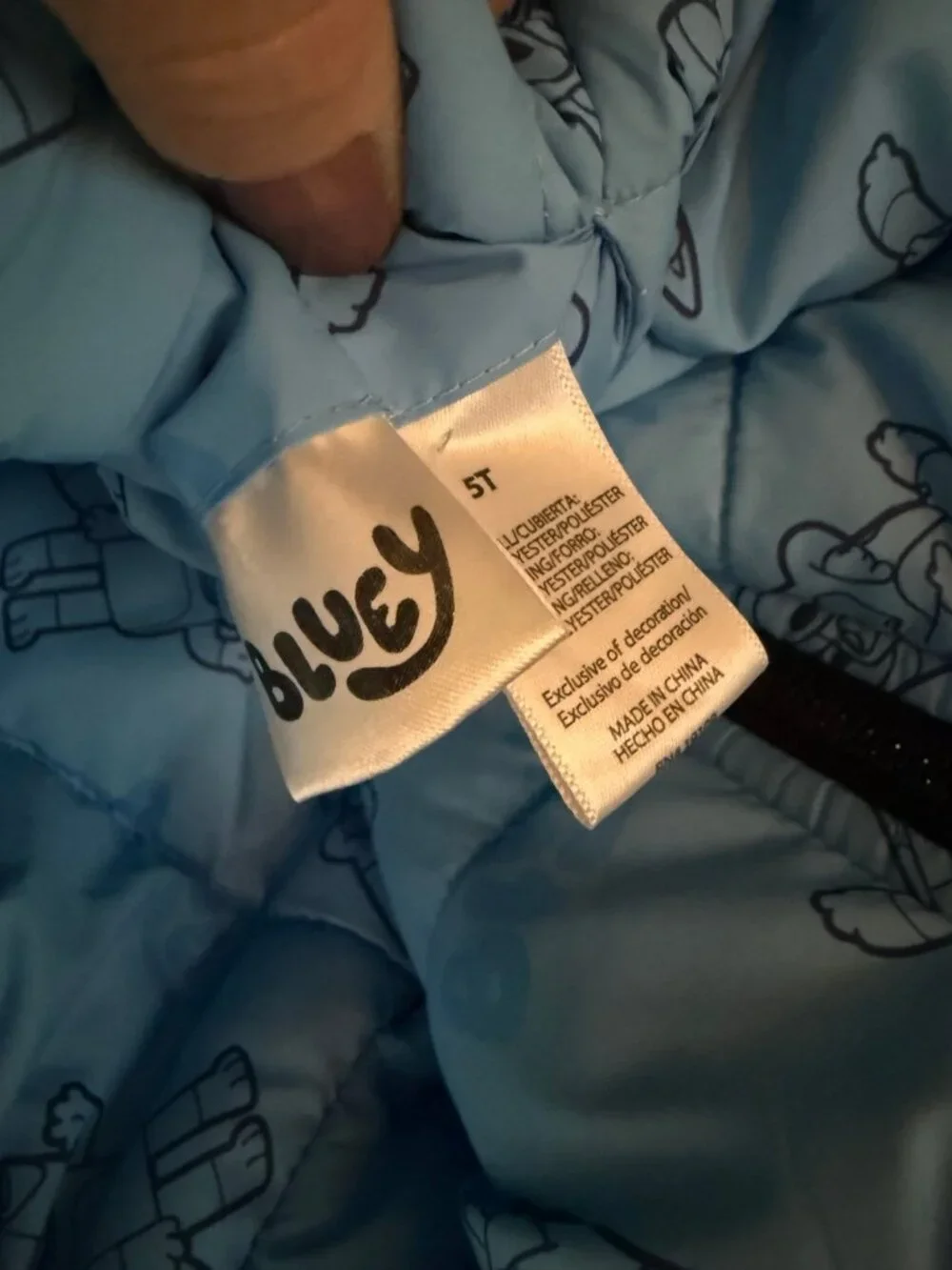 5T bluey reversable toddler coat